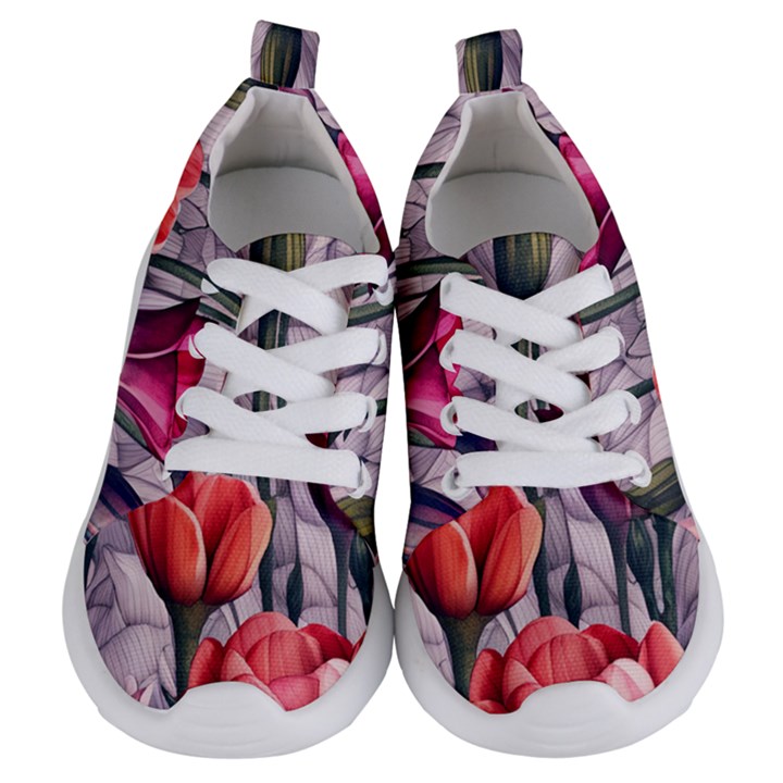 Color-infused watercolor flowers Kids  Lightweight Sports Shoes