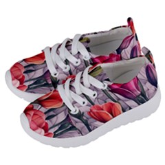 Color-infused Watercolor Flowers Kids  Lightweight Sports Shoes by GardenOfOphir