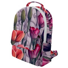 Color-infused Watercolor Flowers Flap Pocket Backpack (small) by GardenOfOphir