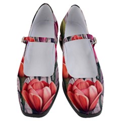 Color-infused Watercolor Flowers Women s Mary Jane Shoes by GardenOfOphir