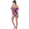 Color-infused watercolor flowers Frill Detail One Piece Swimsuit View2