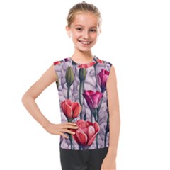 Color-infused Watercolor Flowers Kids  Mesh Tank Top by GardenOfOphir