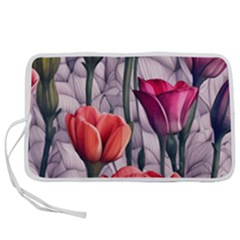 Color-infused Watercolor Flowers Pen Storage Case (l) by GardenOfOphir