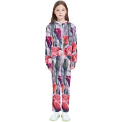 Color-infused Watercolor Flowers Kids  Tracksuit by GardenOfOphir