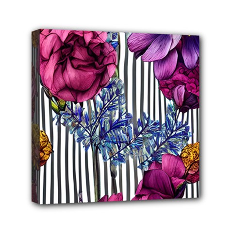 Dazzling Watercolor Flowers Mini Canvas 6  X 6  (stretched) by GardenOfOphir