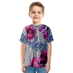 Dazzling Watercolor Flowers Kids  Sport Mesh Tee