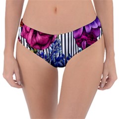 Dazzling Watercolor Flowers Reversible Classic Bikini Bottoms by GardenOfOphir