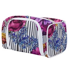 Dazzling Watercolor Flowers Toiletries Pouch by GardenOfOphir