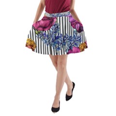 Dazzling Watercolor Flowers A-line Pocket Skirt by GardenOfOphir