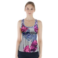 Dazzling Watercolor Flowers Racer Back Sports Top by GardenOfOphir