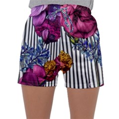 Dazzling Watercolor Flowers Sleepwear Shorts by GardenOfOphir