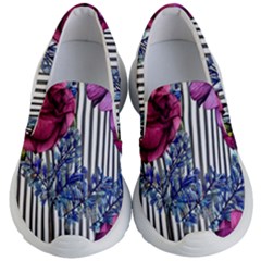 Dazzling Watercolor Flowers Kids Lightweight Slip Ons by GardenOfOphir