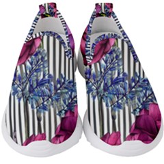 Dazzling Watercolor Flowers Kids  Slip On Sneakers by GardenOfOphir