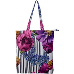 Dazzling Watercolor Flowers Double Zip Up Tote Bag by GardenOfOphir