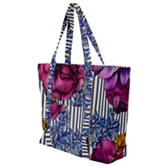 Dazzling Watercolor Flowers Zip Up Canvas Bag by GardenOfOphir