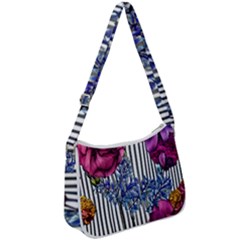 Dazzling Watercolor Flowers Zip Up Shoulder Bag by GardenOfOphir