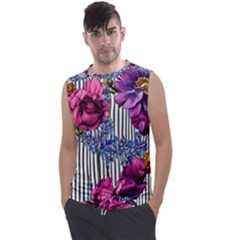 Dazzling Watercolor Flowers Men s Regular Tank Top by GardenOfOphir