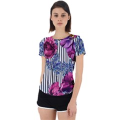 Dazzling Watercolor Flowers Back Cut Out Sport Tee by GardenOfOphir