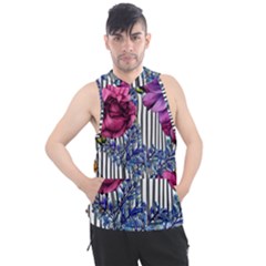 Dazzling Watercolor Flowers Men s Sleeveless Hoodie by GardenOfOphir