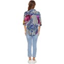 Dazzling Watercolor Flowers Women s Quarter Sleeve Pocket Shirt View4