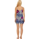 Dazzling Watercolor Flowers Satin Pajama Short Set View4