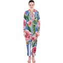 Chic watercolor flowers Hooded Jumpsuit (Ladies) View1