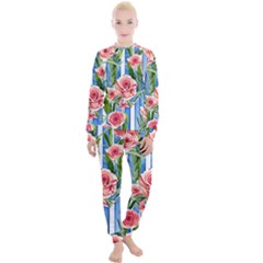 Chic Watercolor Flowers Women s Lounge Set by GardenOfOphir