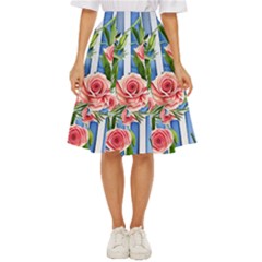 Chic Watercolor Flowers Classic Short Skirt by GardenOfOphir