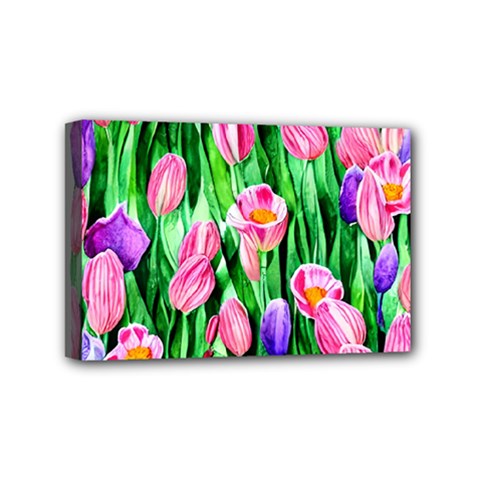 Combined Watercolor Flowers Mini Canvas 6  X 4  (stretched) by GardenOfOphir