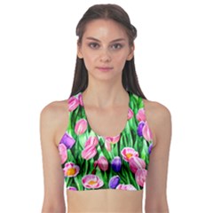 Combined Watercolor Flowers Sports Bra by GardenOfOphir