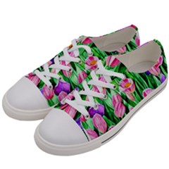 Combined Watercolor Flowers Men s Low Top Canvas Sneakers by GardenOfOphir