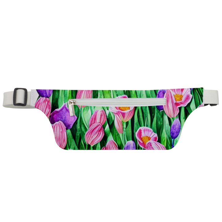 Combined watercolor flowers Active Waist Bag