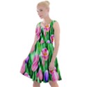 Combined watercolor flowers Knee Length Skater Dress View1