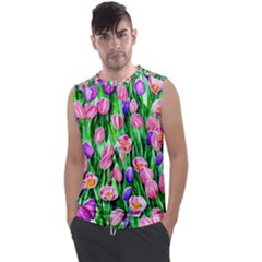 Combined Watercolor Flowers Men s Regular Tank Top by GardenOfOphir