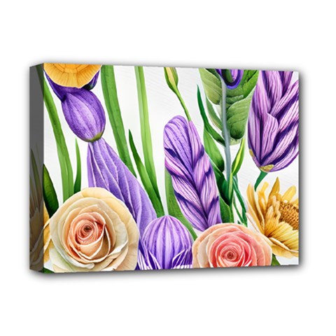 Classy Watercolor Flowers Deluxe Canvas 16  X 12  (stretched)  by GardenOfOphir