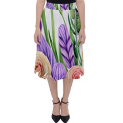 Classy Watercolor Flowers Classic Midi Skirt by GardenOfOphir