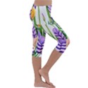 Classy watercolor flowers Kids  Lightweight Velour Capri Leggings  View3