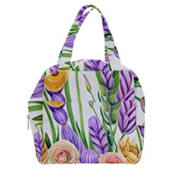 Classy Watercolor Flowers Boxy Hand Bag by GardenOfOphir