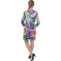 Classy watercolor flowers Long Sleeve Hoodie Dress View2