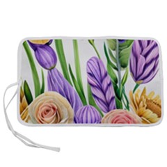 Classy Watercolor Flowers Pen Storage Case (s) by GardenOfOphir