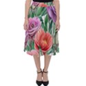 Captivating Watercolor Flowers Classic Midi Skirt View1