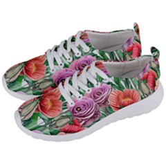 Captivating Watercolor Flowers Men s Lightweight Sports Shoes by GardenOfOphir