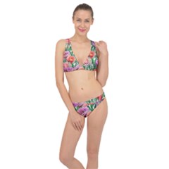 Captivating Watercolor Flowers Classic Banded Bikini Set  by GardenOfOphir