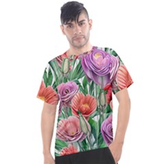 Captivating Watercolor Flowers Men s Sport Top by GardenOfOphir