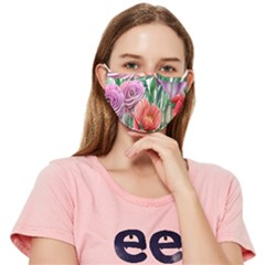 Captivating Watercolor Flowers Fitted Cloth Face Mask (adult) by GardenOfOphir