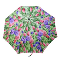 Exquisite Watercolor Flowers Folding Umbrellas by GardenOfOphir