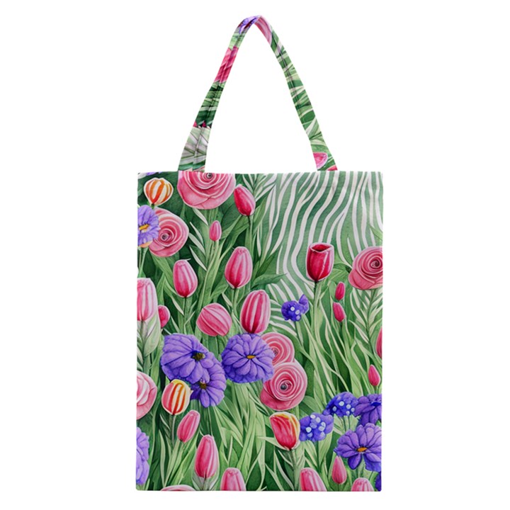 Exquisite watercolor flowers Classic Tote Bag