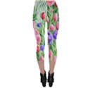 Exquisite watercolor flowers Capri Leggings  View2