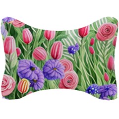 Exquisite Watercolor Flowers Seat Head Rest Cushion by GardenOfOphir