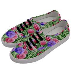 Exquisite Watercolor Flowers Men s Classic Low Top Sneakers by GardenOfOphir